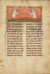 Un homme et une femme parmi des pierres brûlantes